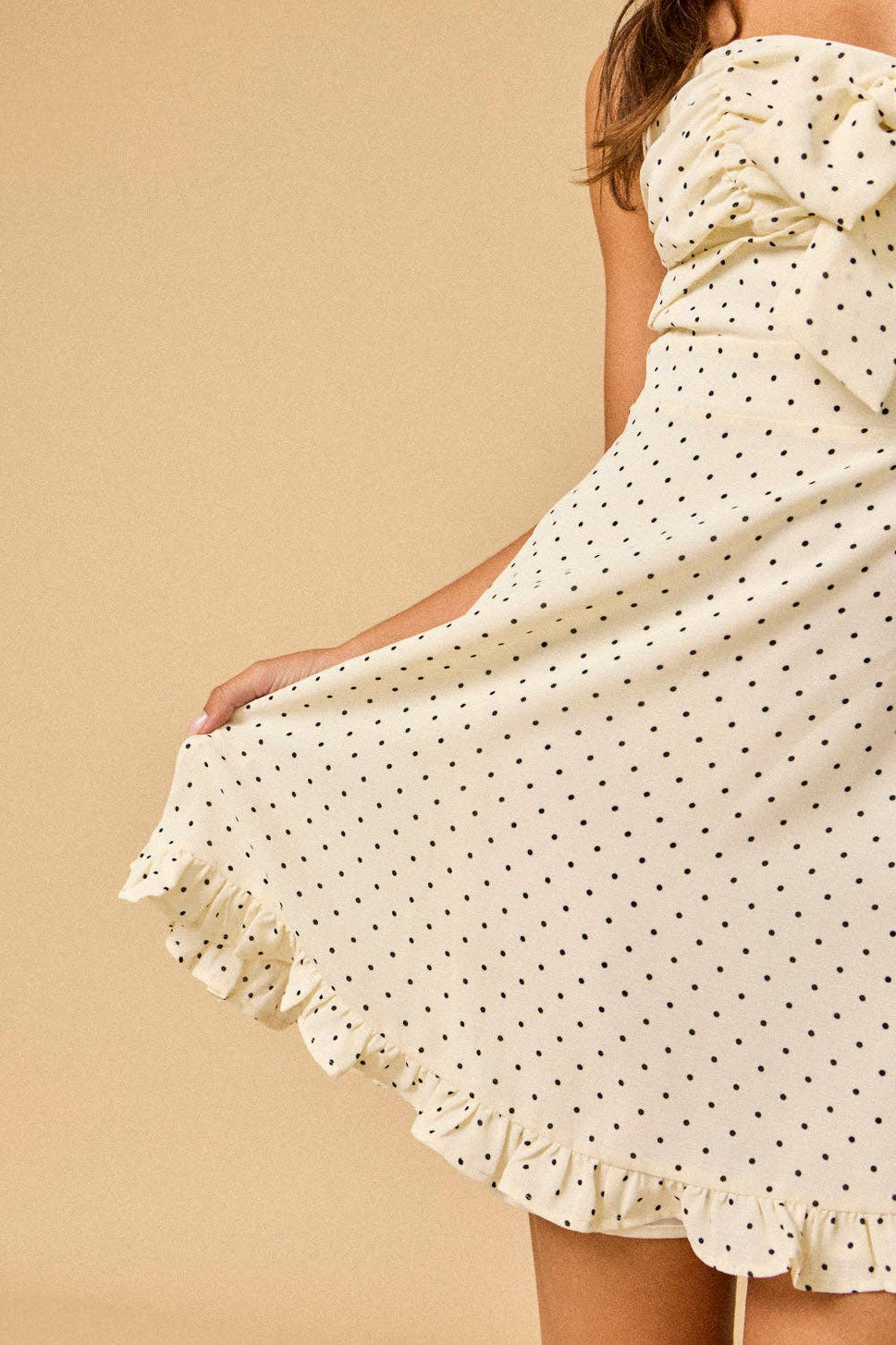 Caroline Polka Dot Dress: Cream/Black