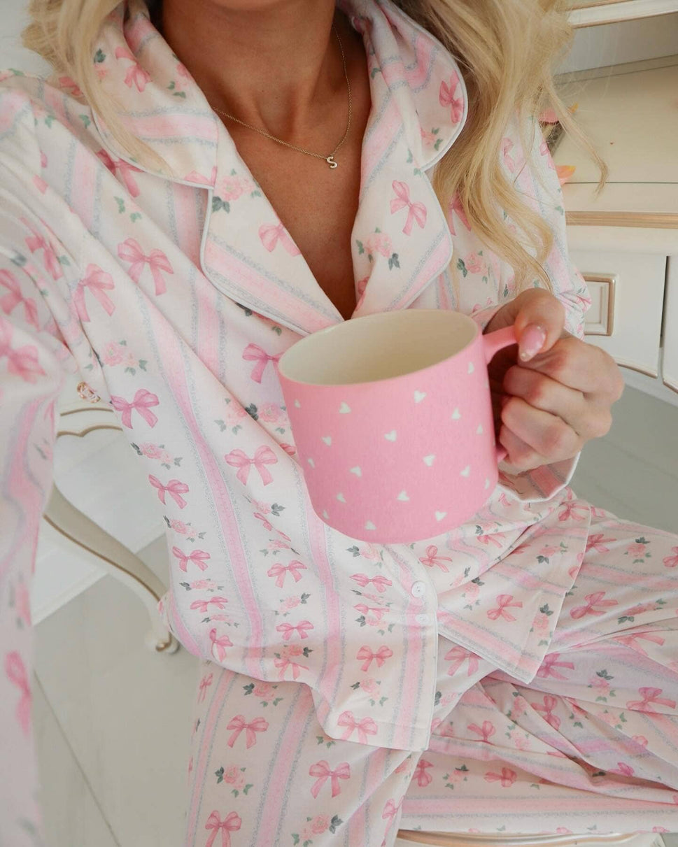 STYLISH BOW PRINT LOUNGEWEAR SET