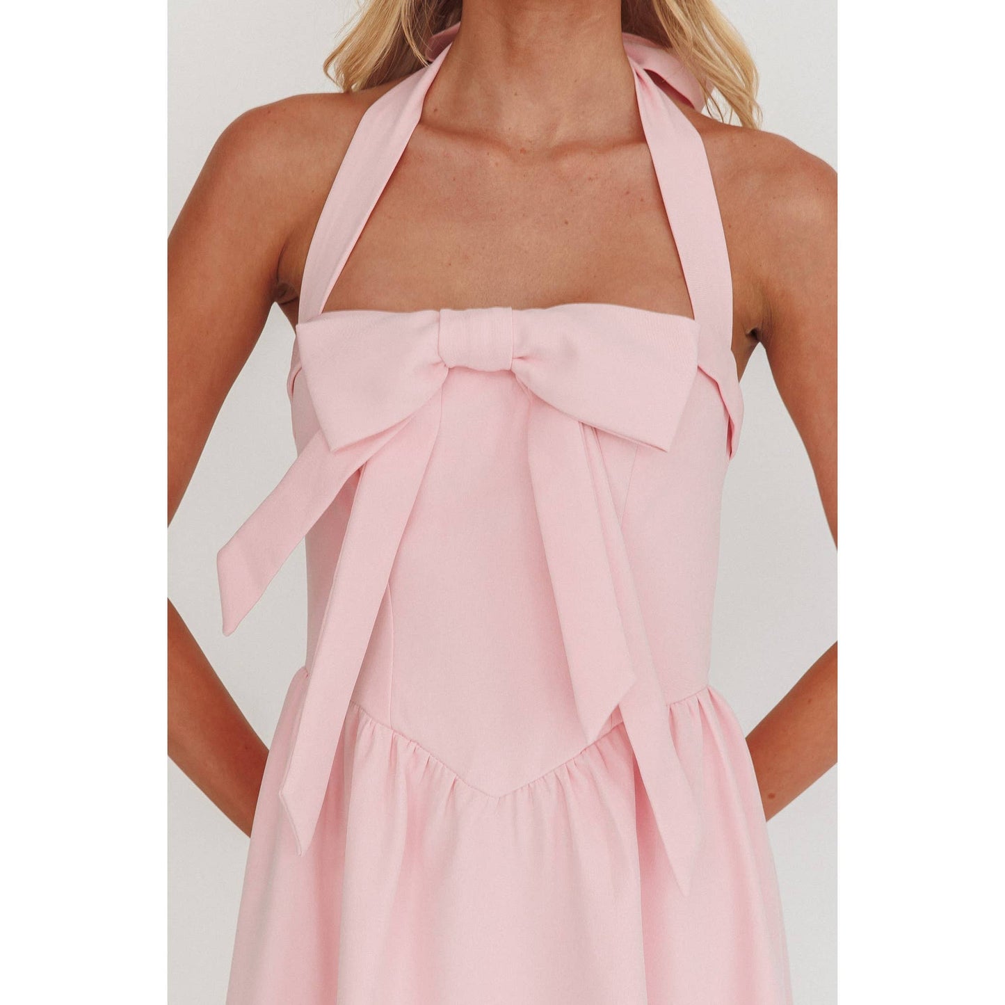 Rose Bow Maxi Dress: Pink Sorbet