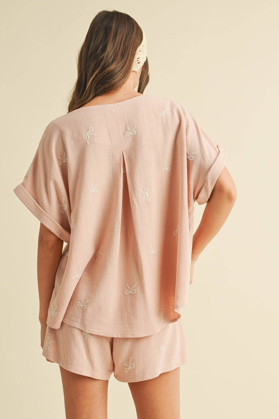 OVERSIZED SHORT SLEEVE TOP WITH BELTED SHORTS SET