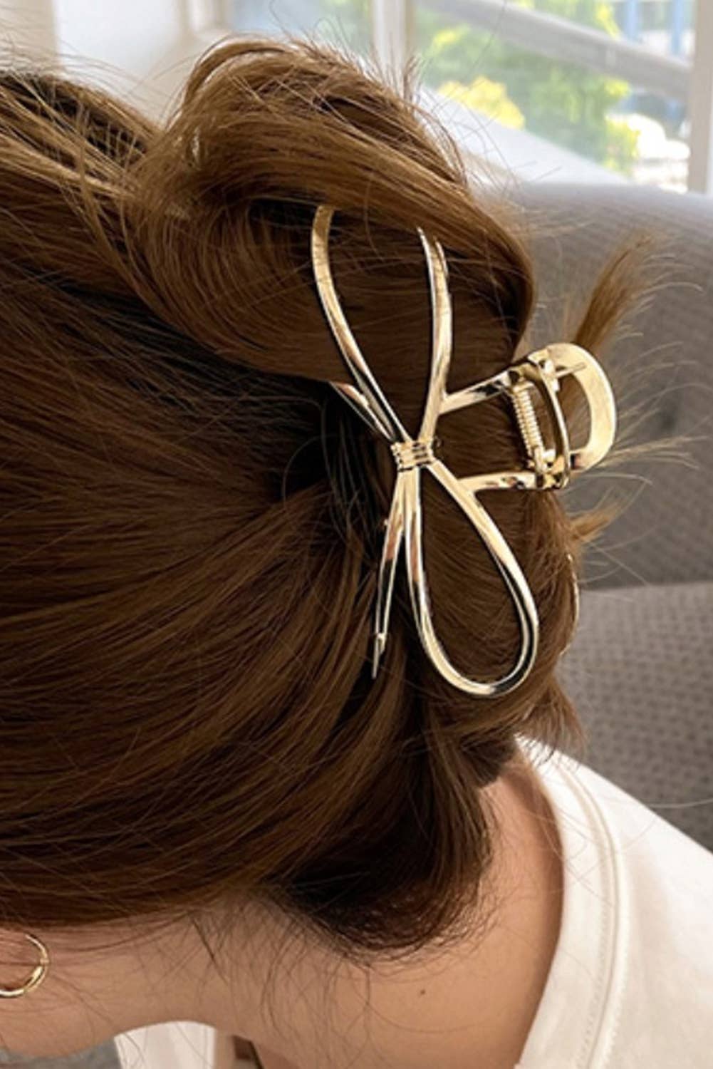 LDC Bowknot Shape Claw Clip: Gold