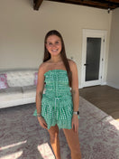 Switch Mixed gingham tube top with ruffle short set 1 image