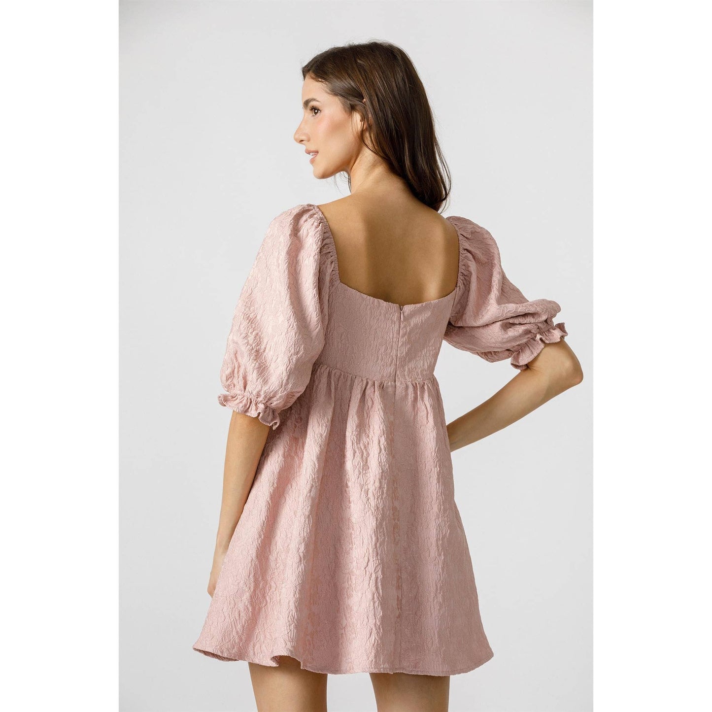 PINK ROSE BABYDOLL MINI DRESS