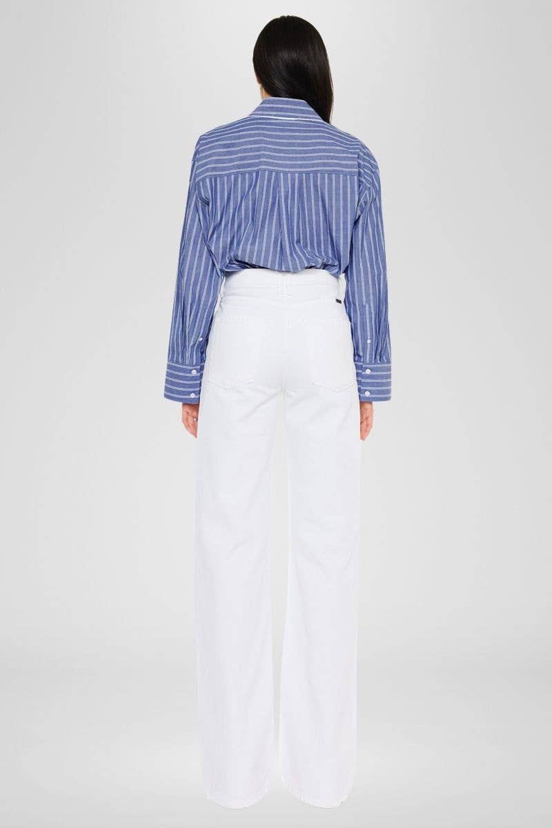 KAN CAN FLARE JEANS WHITE COLOR RIGID DISTRESSED