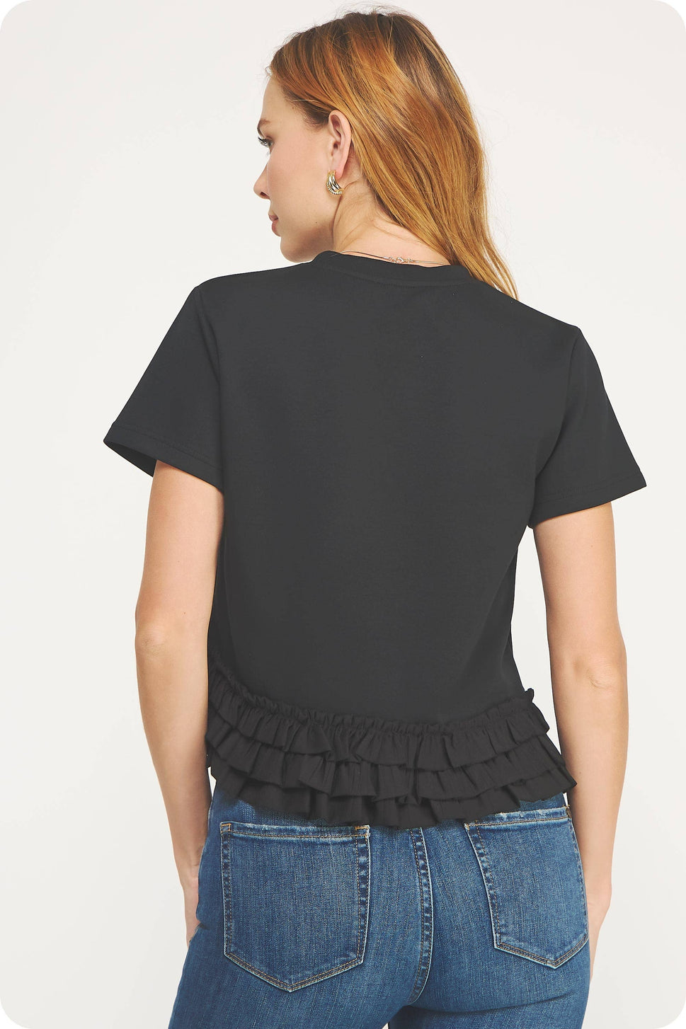 Ruffle Frill Asymmetric Hem Top