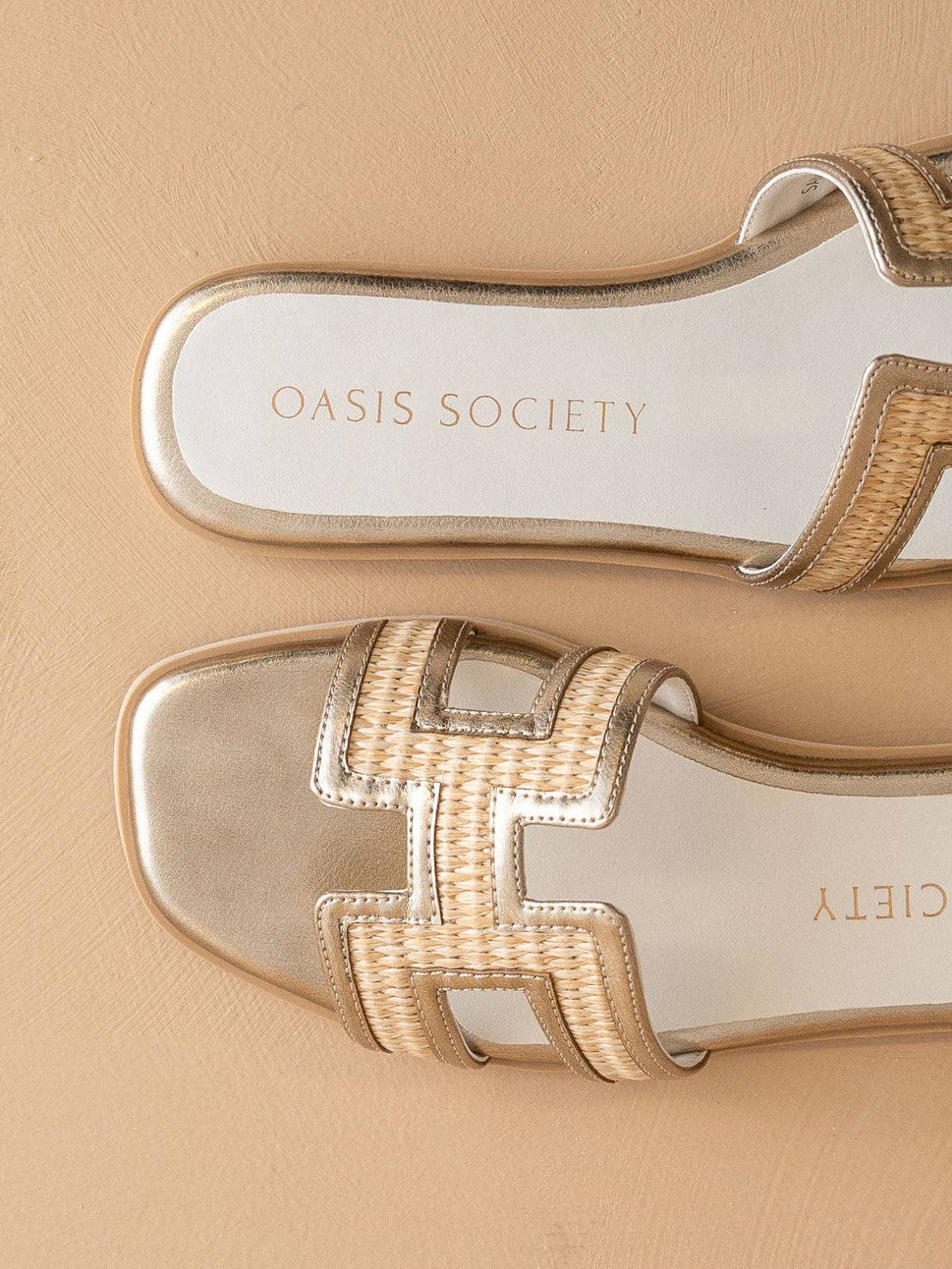 The Ena | H Cutout Raffia Slide
