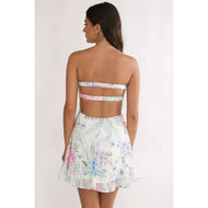 STRAPLESS BANDEAU FLORAL MINI DRESS
