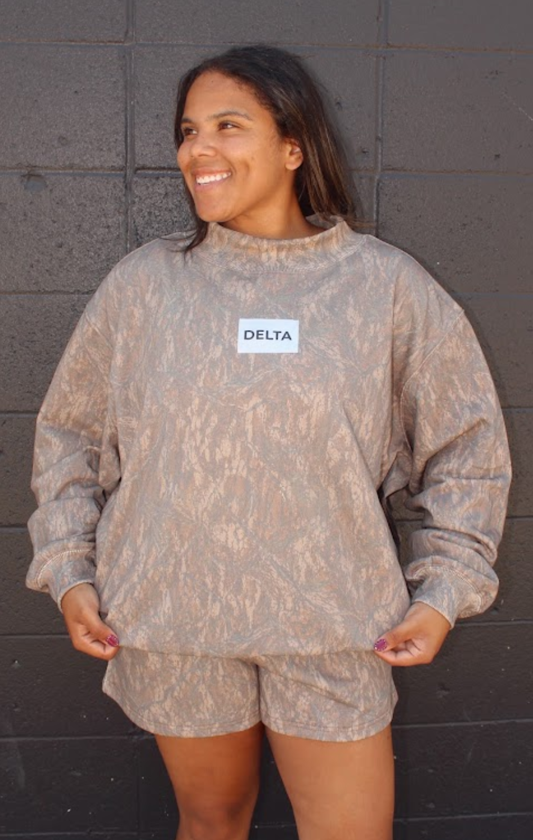 Delta Dark Camo Mockneck Short Set