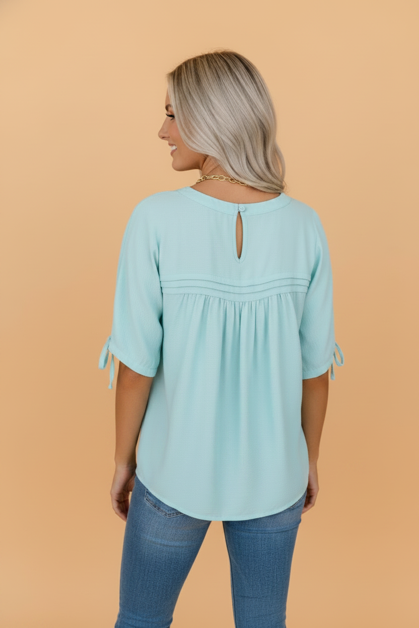 Pleated Babydoll Blouse
