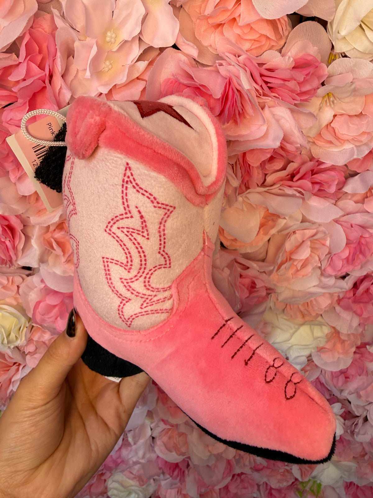 Pink Cowgirl Boot Dog Toy