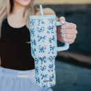 Switch Toile Coquette Bows 38 Oz Tumbler College Grad Gift: Light Blue 2 image