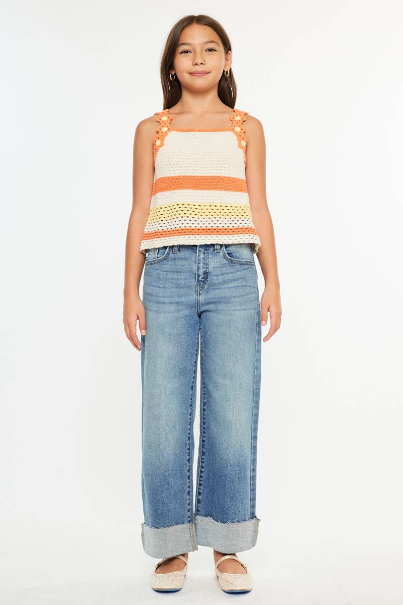 :, /)
    *   Retain: "YOUTH HIGH RISE CROP WIDE-