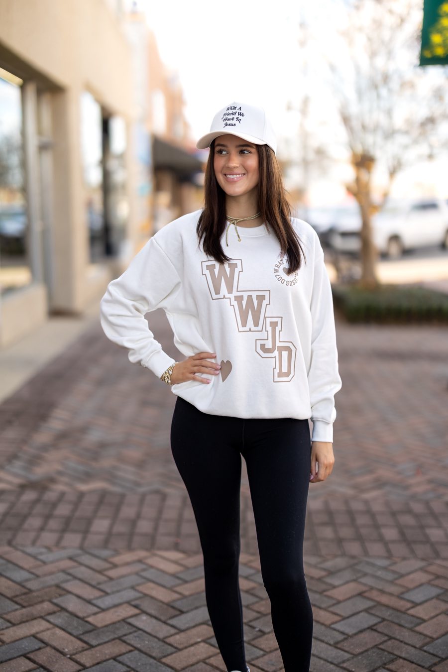 WWJD Varsity Crewneck: M