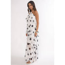 Switch HALTER POLKA DOT TIERED MAXI DRESS: WHITE 2 image