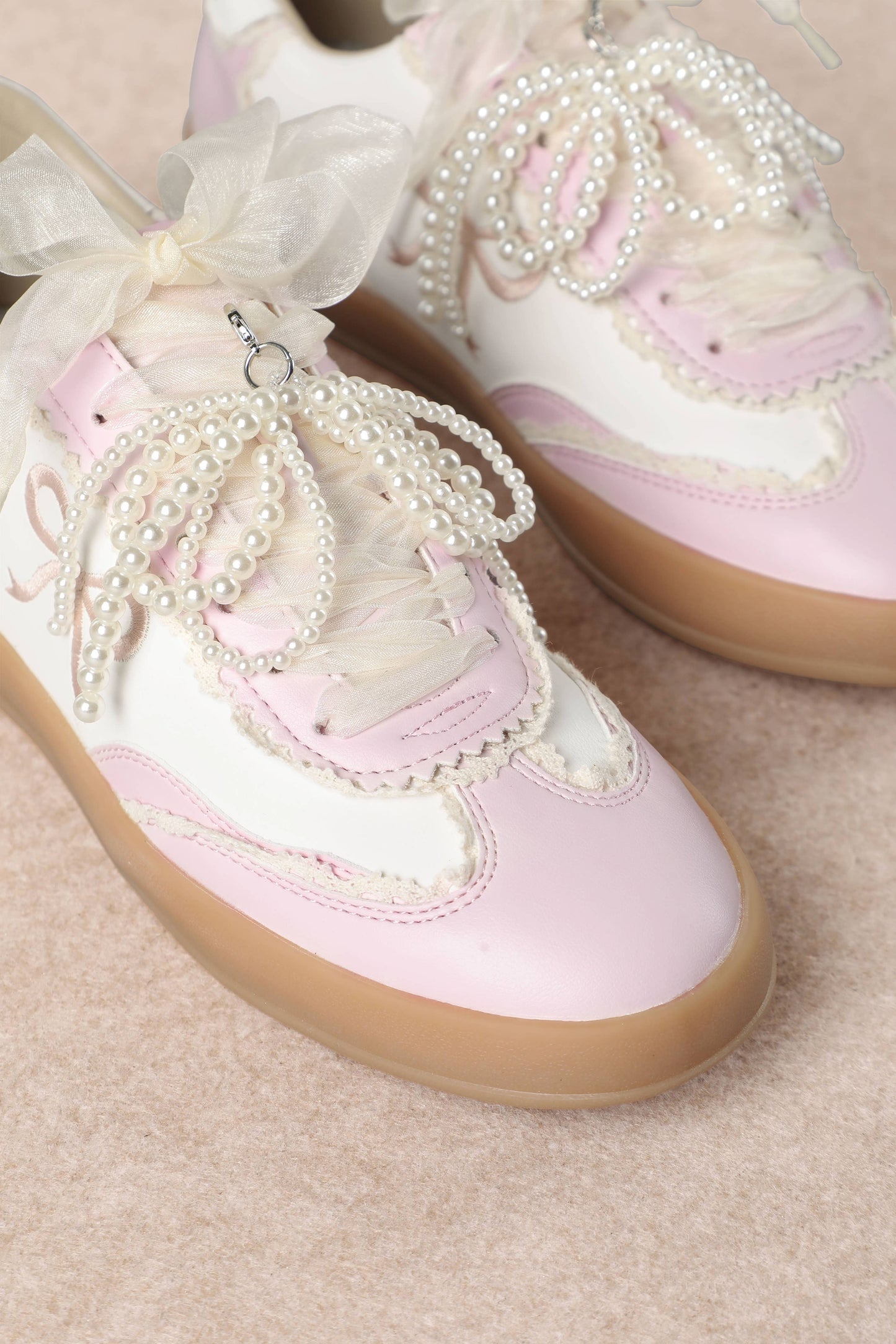 JULIE: White Pink Sneakers