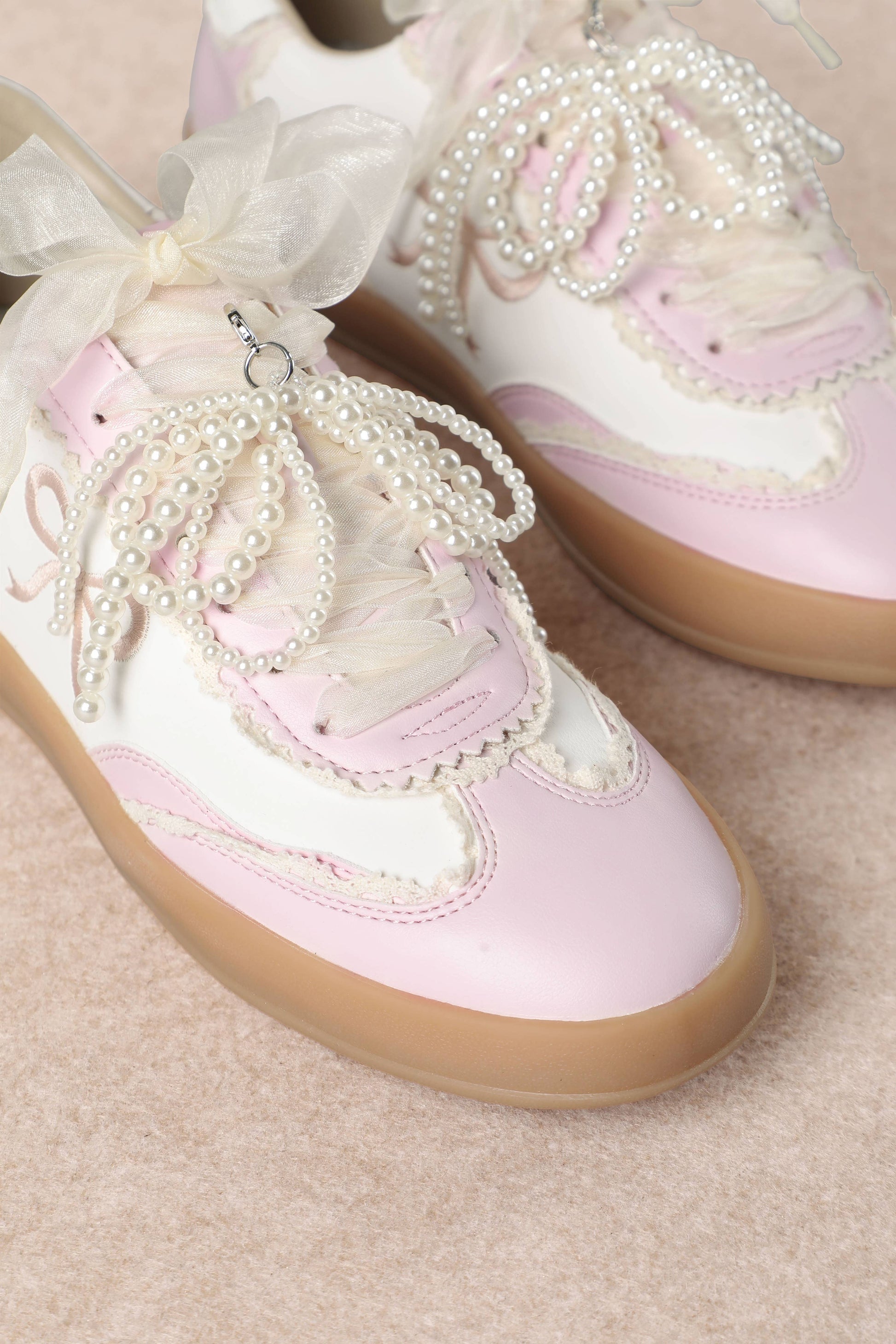 JULIE: White Pink Sneakers