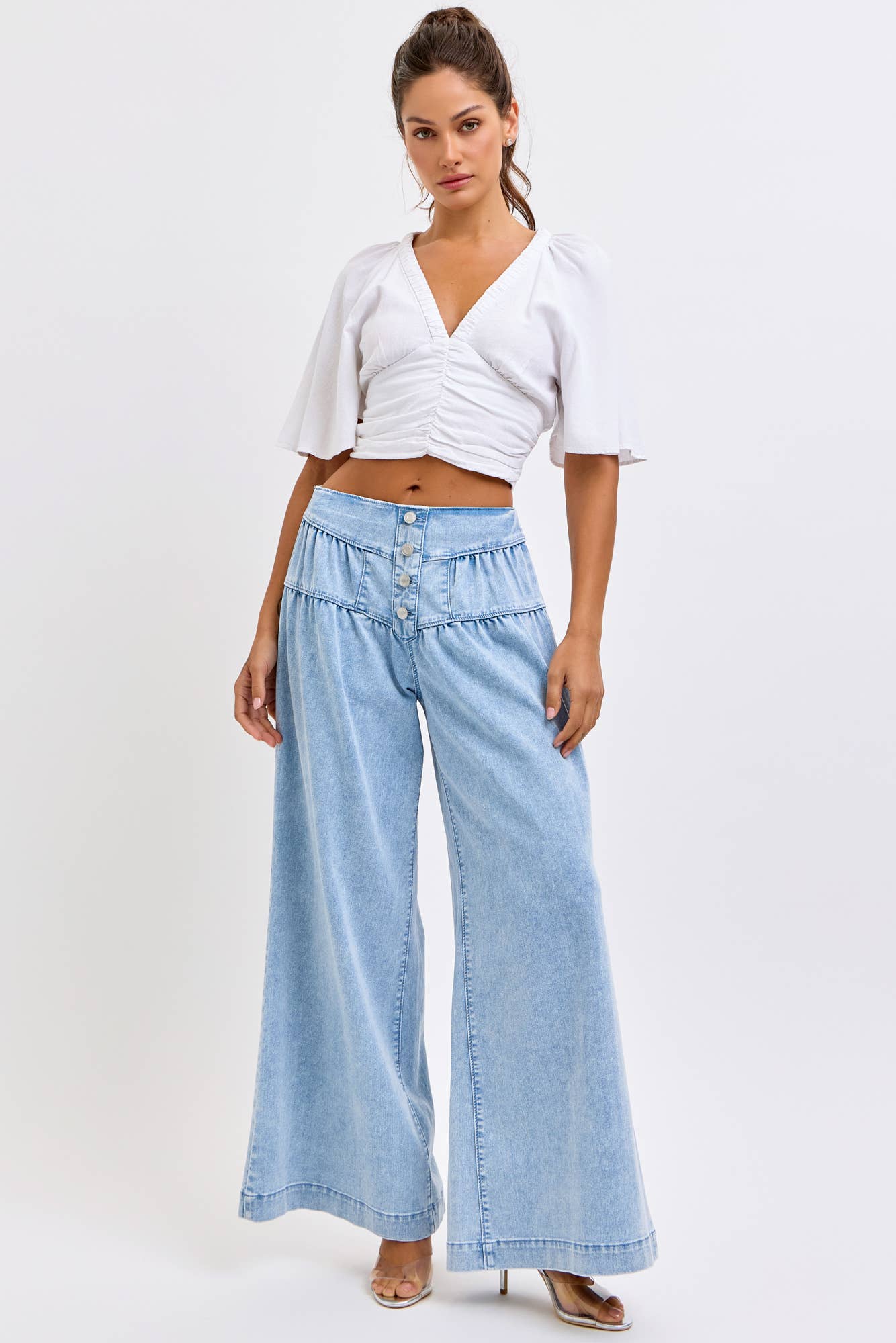 4 Button High Rise Wide Leg [AB99852LT]