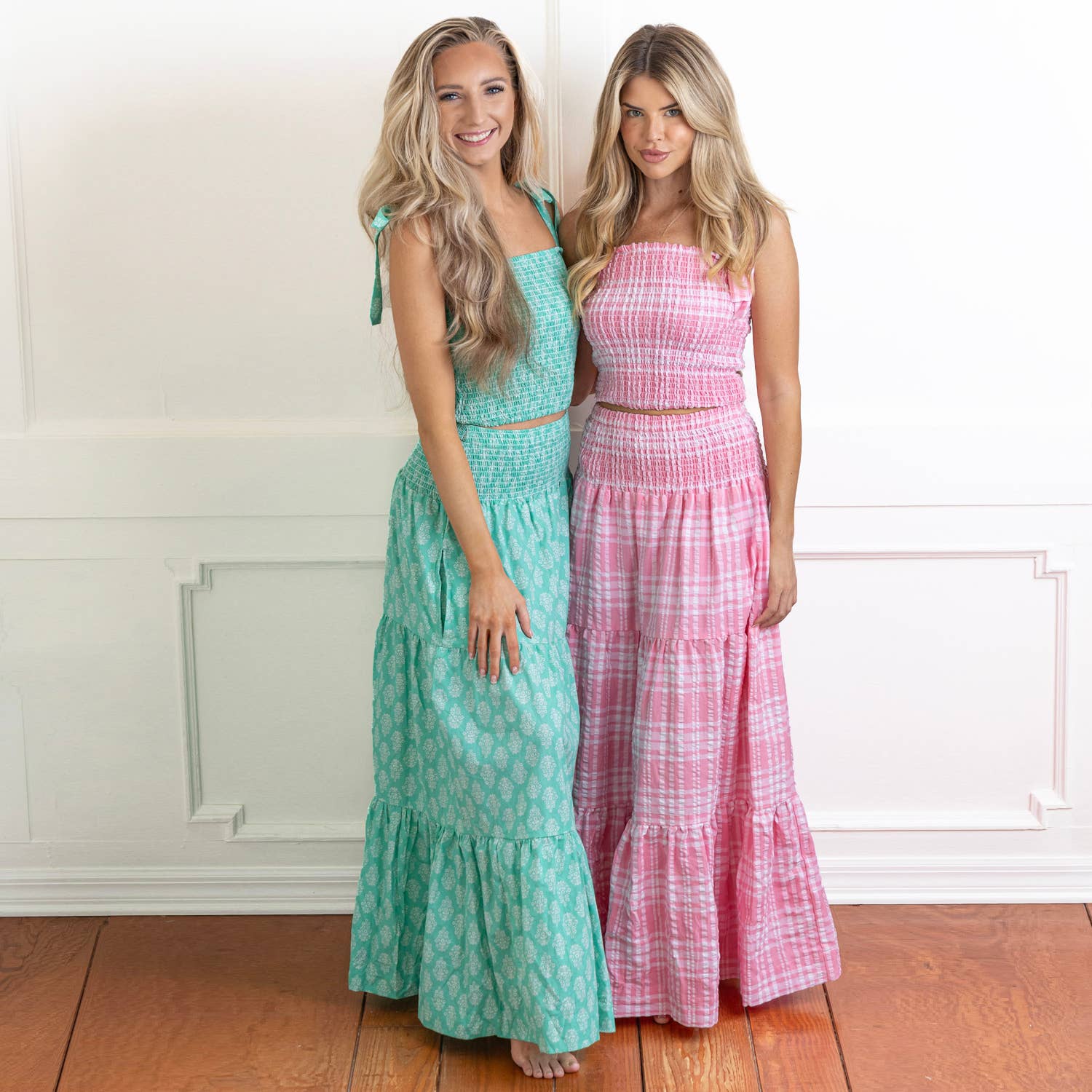 Smocked Tie Top & Skirt Set