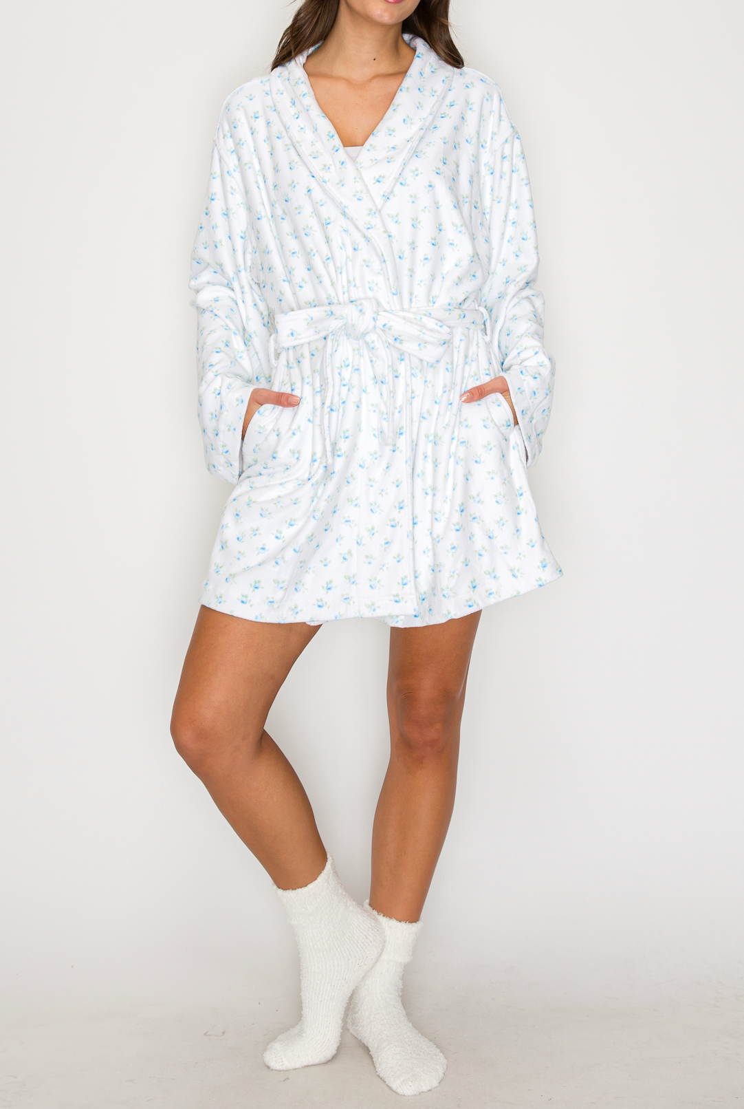 Cozy Robe: Blue Ditsy
