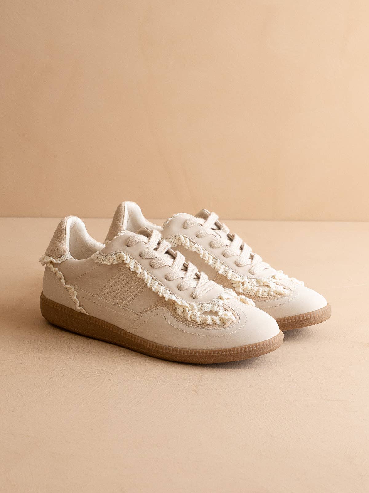 The April | Lace-Trimmed Retro Sneaker