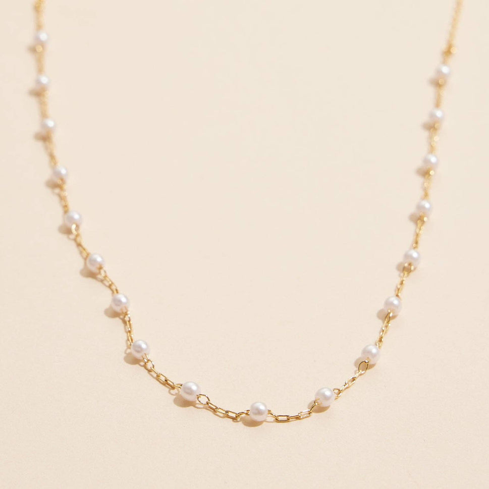 18K Classic Pearl Link Gold Dipped Necklace