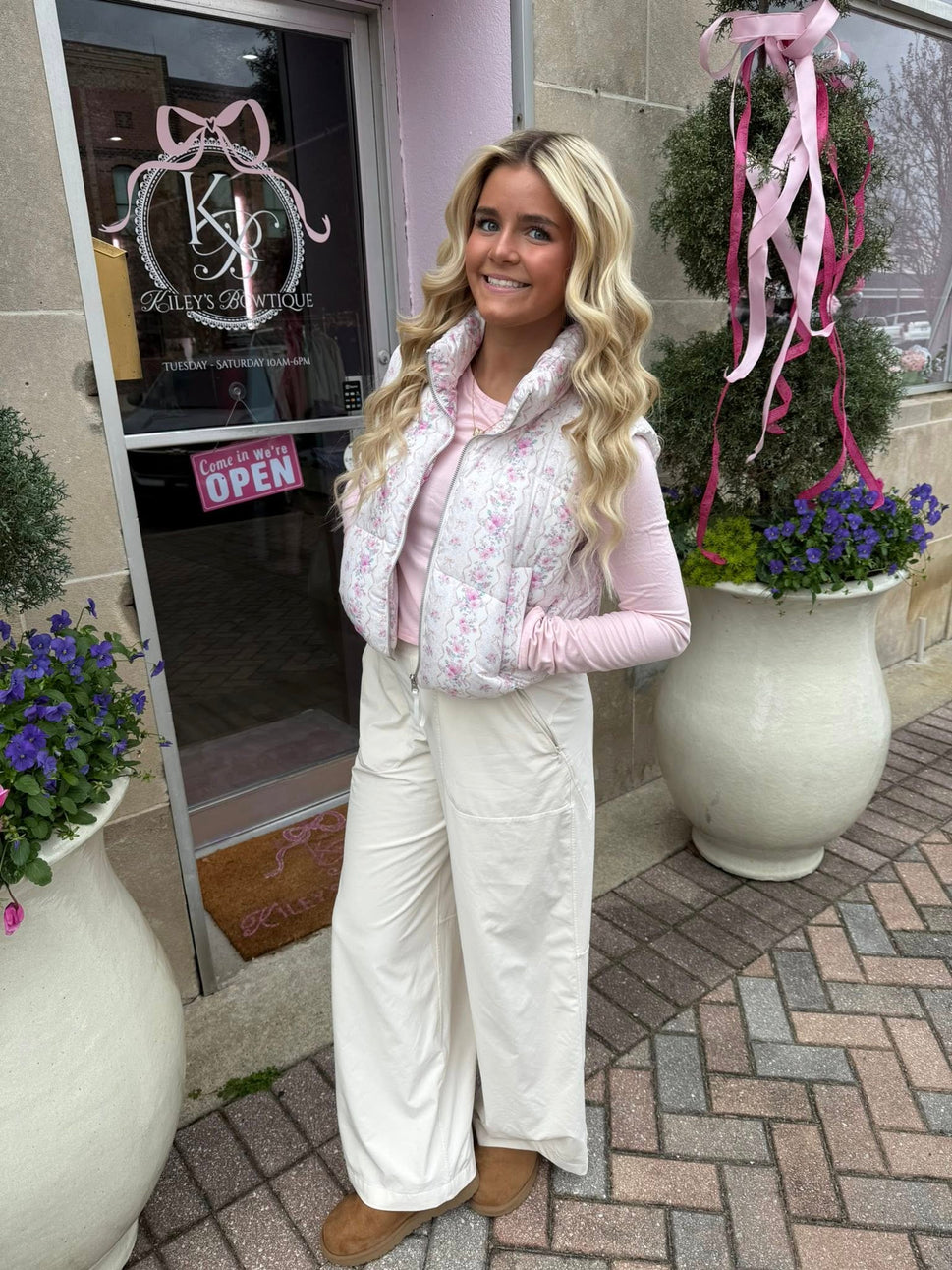 Puffer Vest Floral