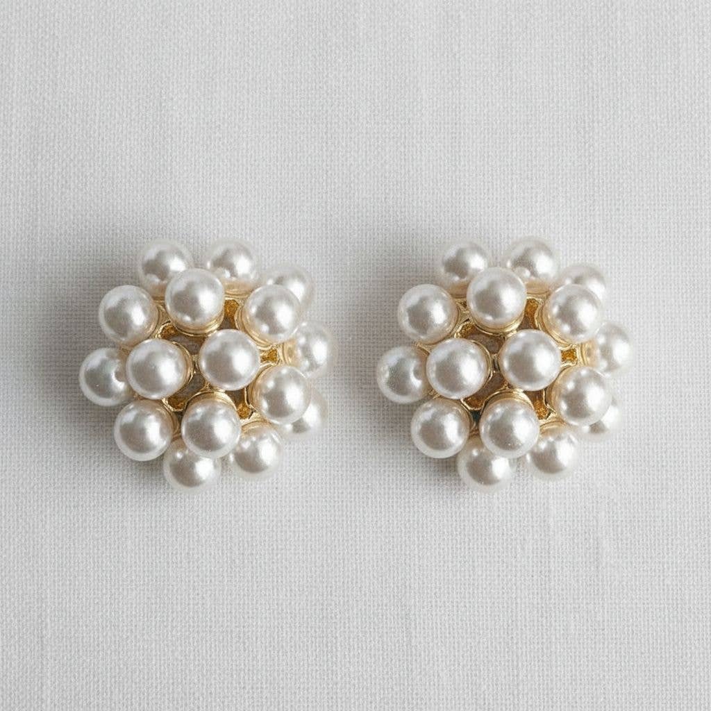 Classic Floral Pearl Drop Earrings
