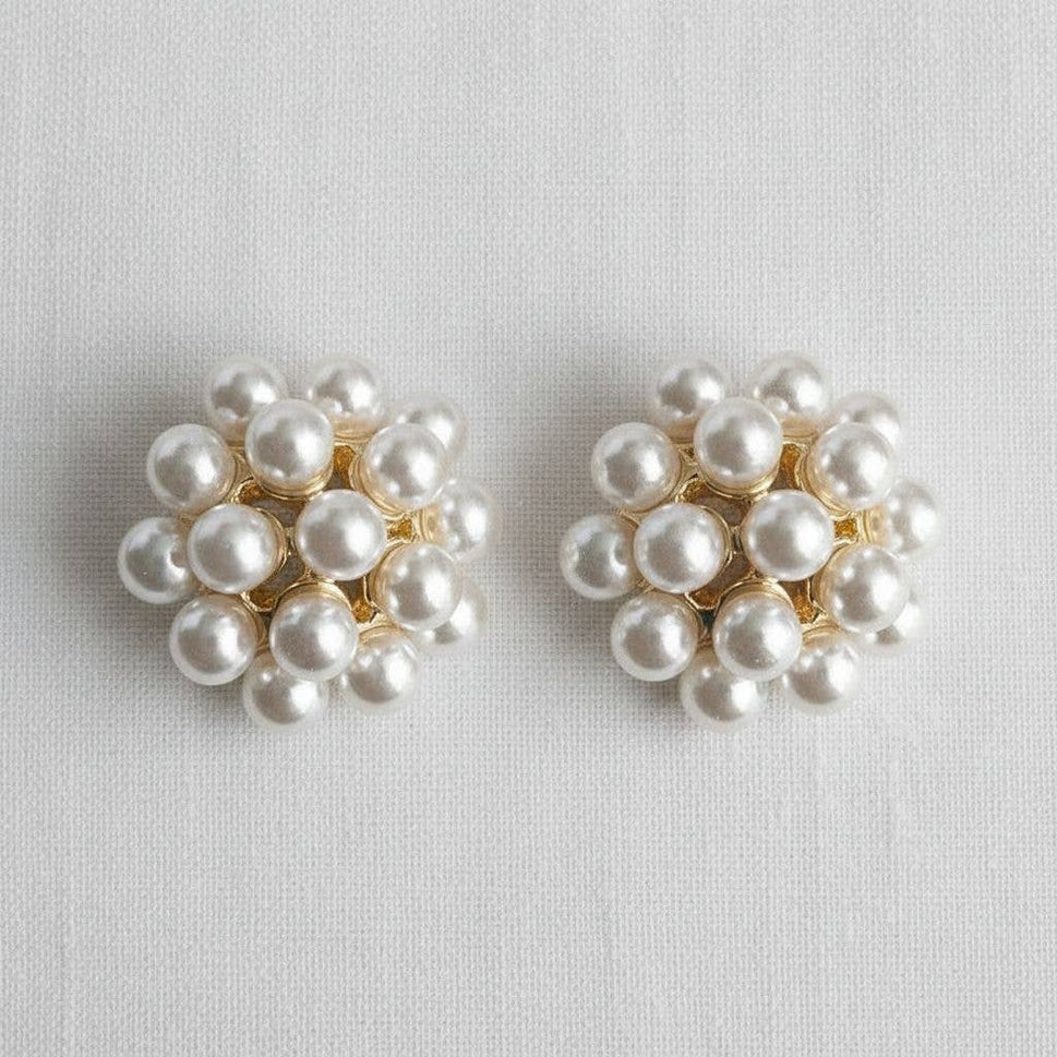 Classic Floral Pearl Drop Earrings