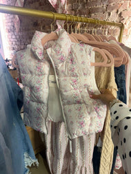 Puffer Vest Floral
