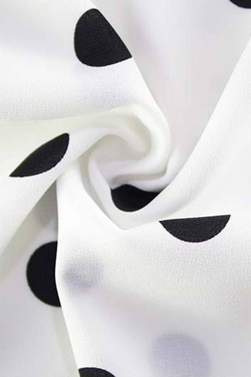 *Polka Dot Swing Dress: White
