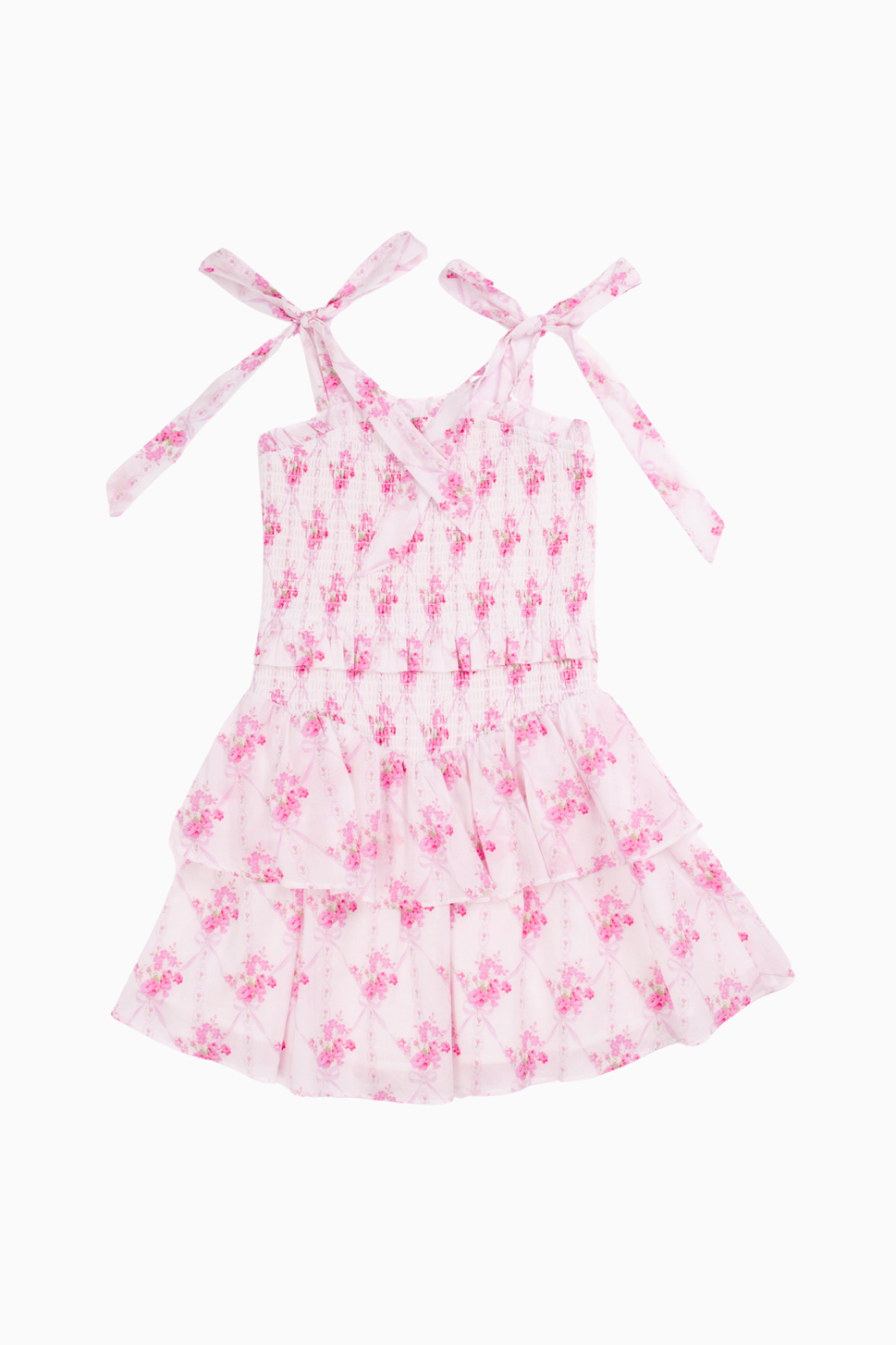 The Hallie Tie Strap Tween Dress Ruched Ruffle