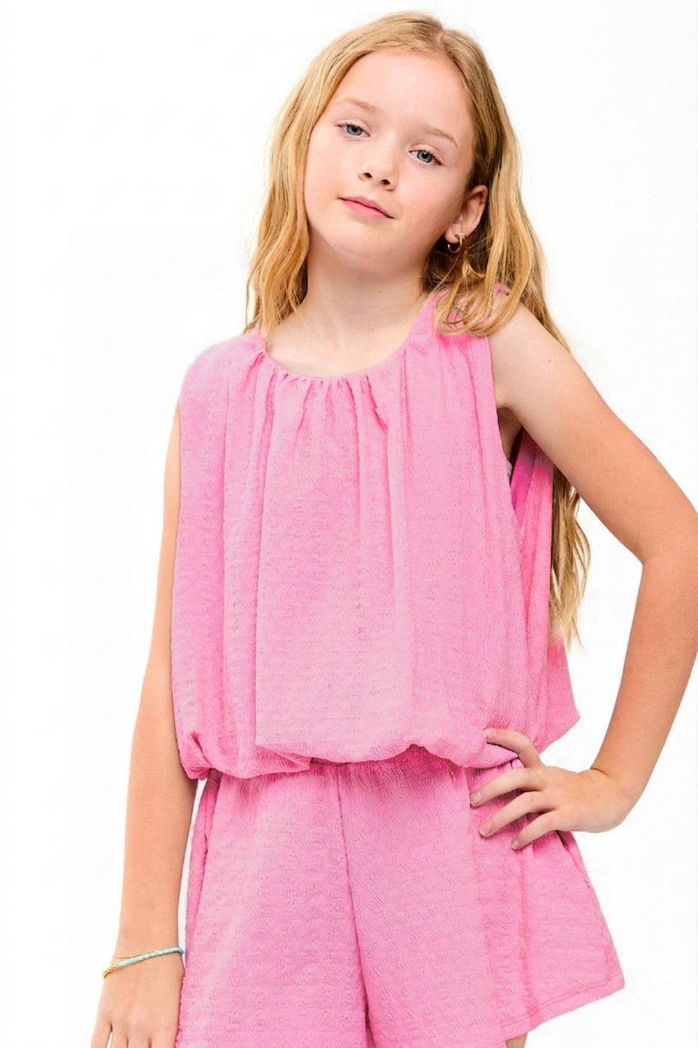 Curly Wrinkled Sleeveless Bubble Top