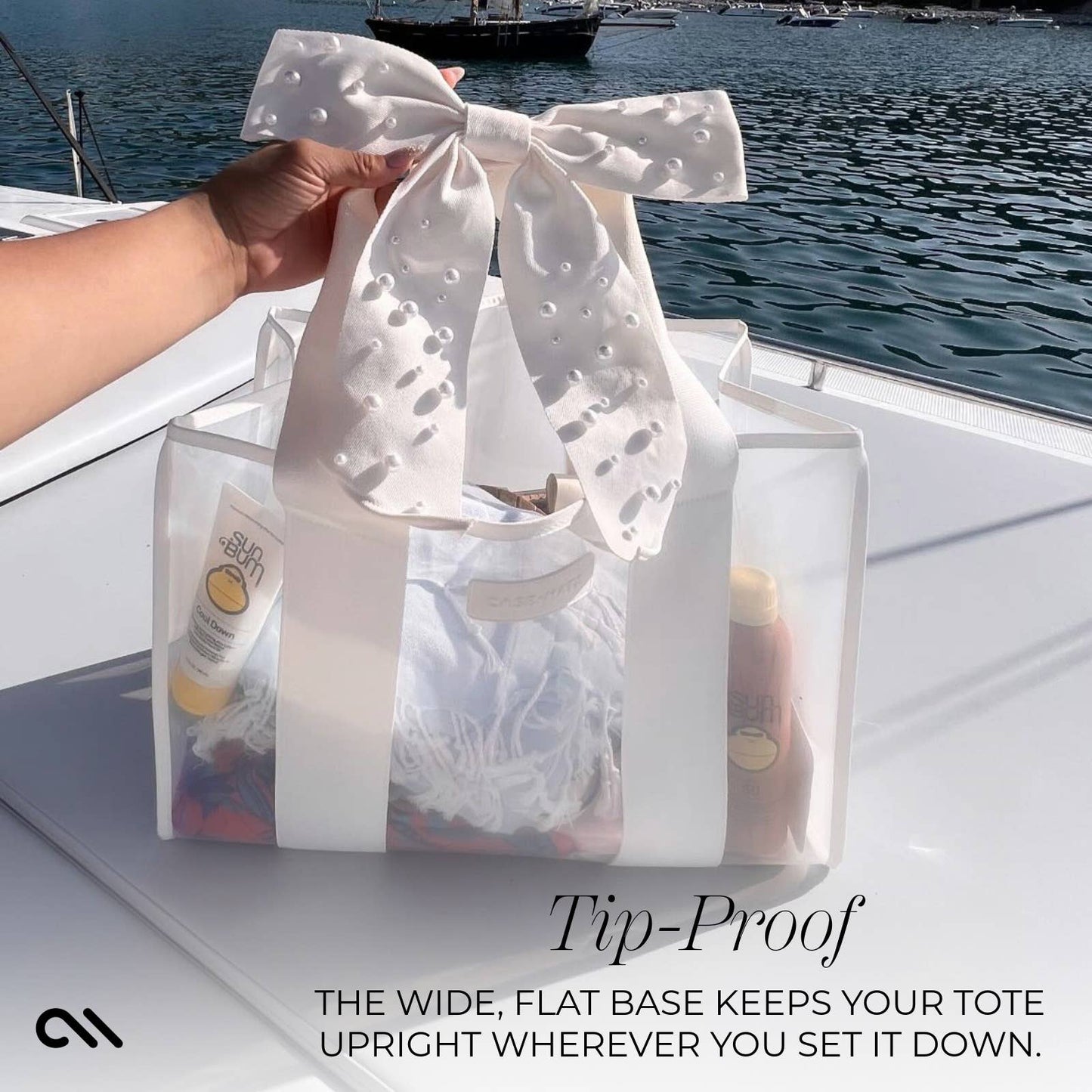 Special Edition Bow Ivory Pearl Beach Tote