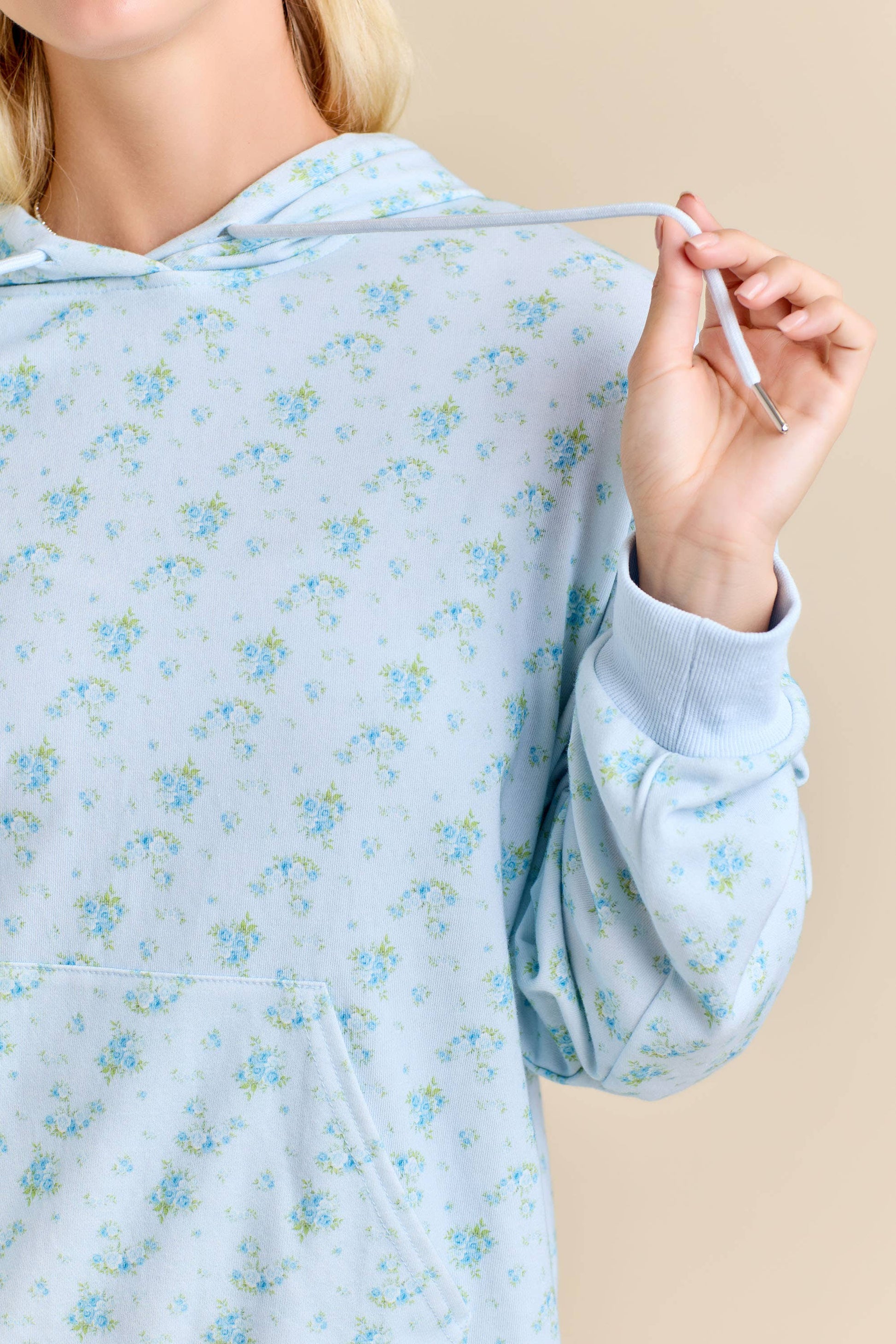 FLORAL PRINT HOODIE SET – PASTEL COZY LOUNGEWEAR