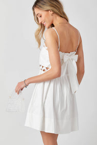 *Bandeau Bodice Mini Dress Adjustable Straps: White