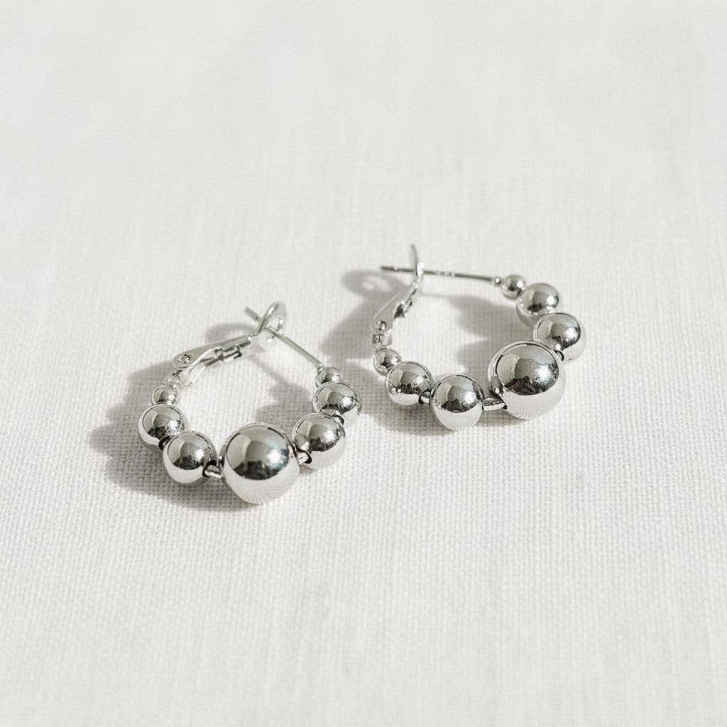 Geometric Round Hoop Earrings Collection: Gold