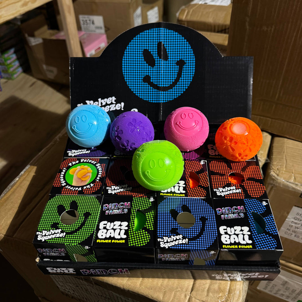Squishy Fuzzy Smiley Face Ball | Trendy | A095