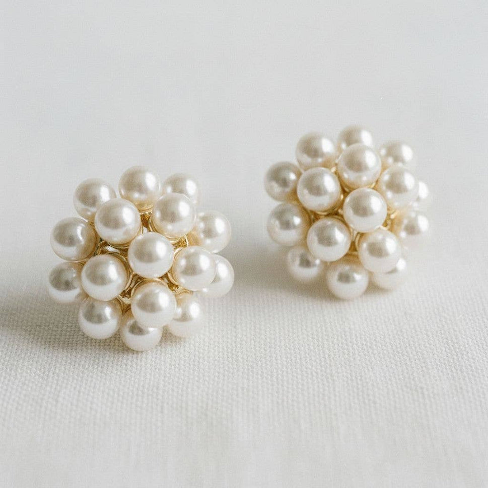 Classic Floral Pearl Drop Earrings