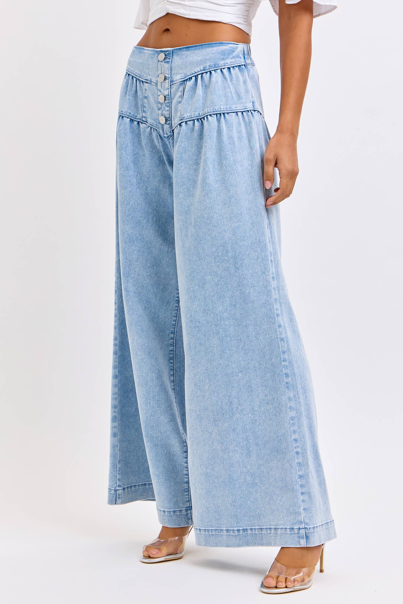 4 Button High Rise Wide Leg [AB99852LT]