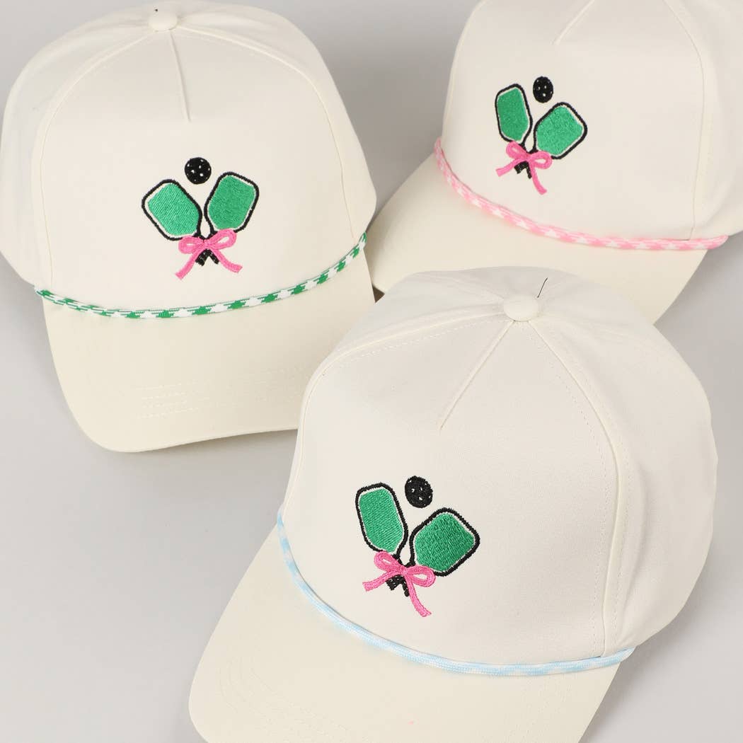 PICKLEBALL ROBBON EMBROIDERY TRUCKER HAT