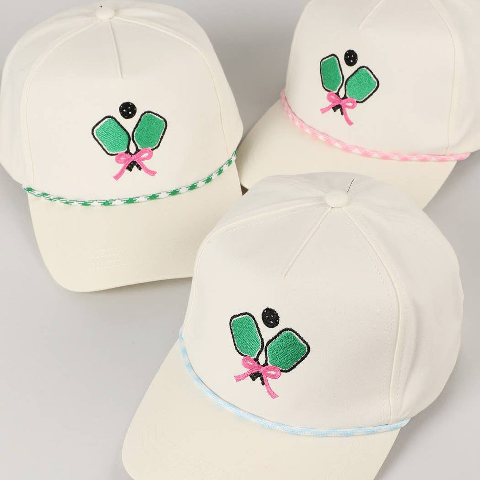 PICKLEBALL ROBBON EMBROIDERY TRUCKER HAT