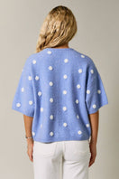 Switch Polka Dot Short Sleeve Crew Neck Knit Cardigan 3 image