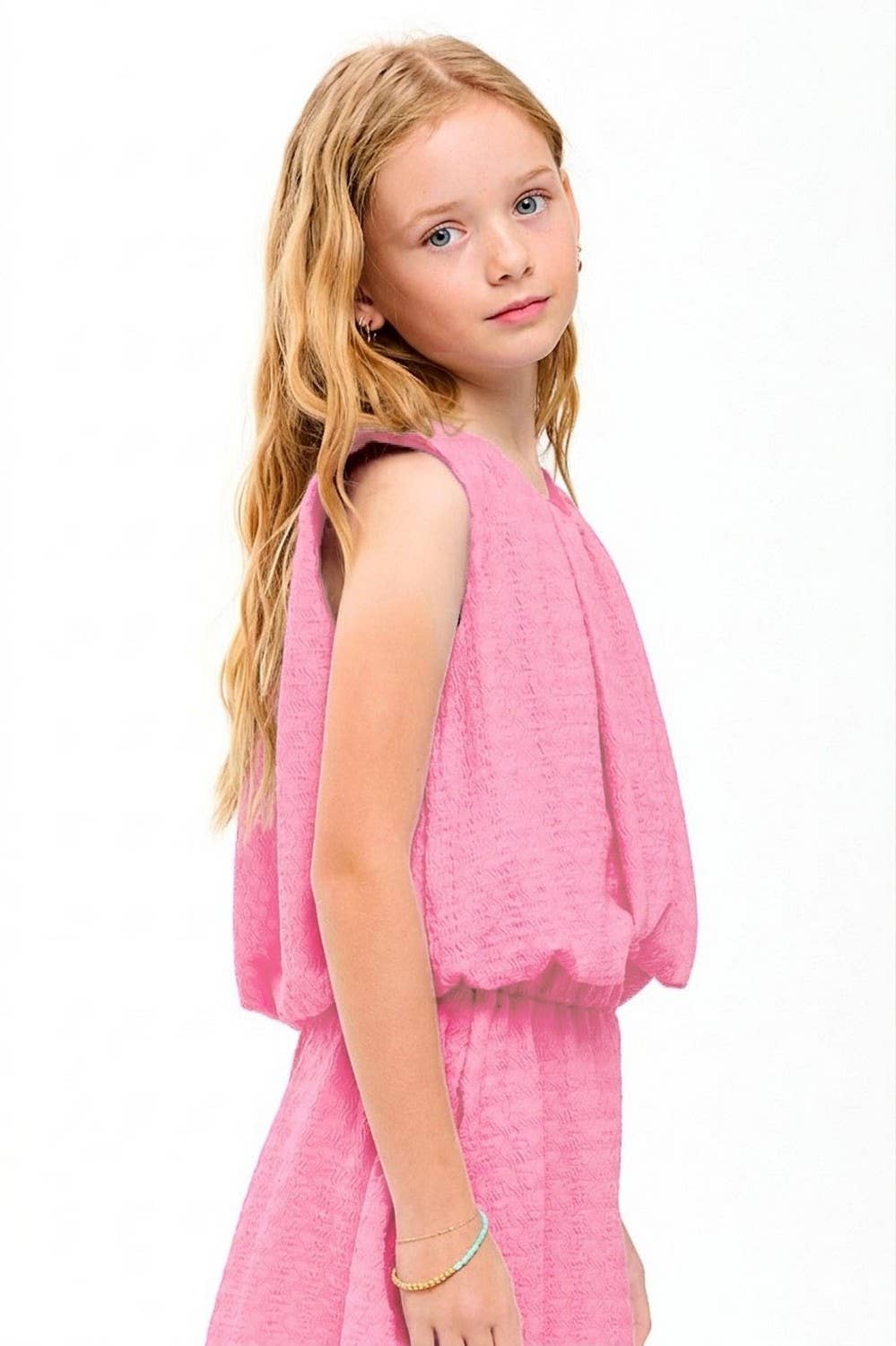 Curly Wrinkled Sleeveless Bubble Top