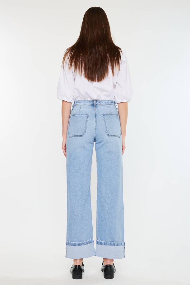 OPEN PACK HIGH RISE WIDE LEG JEANS-KC2603M