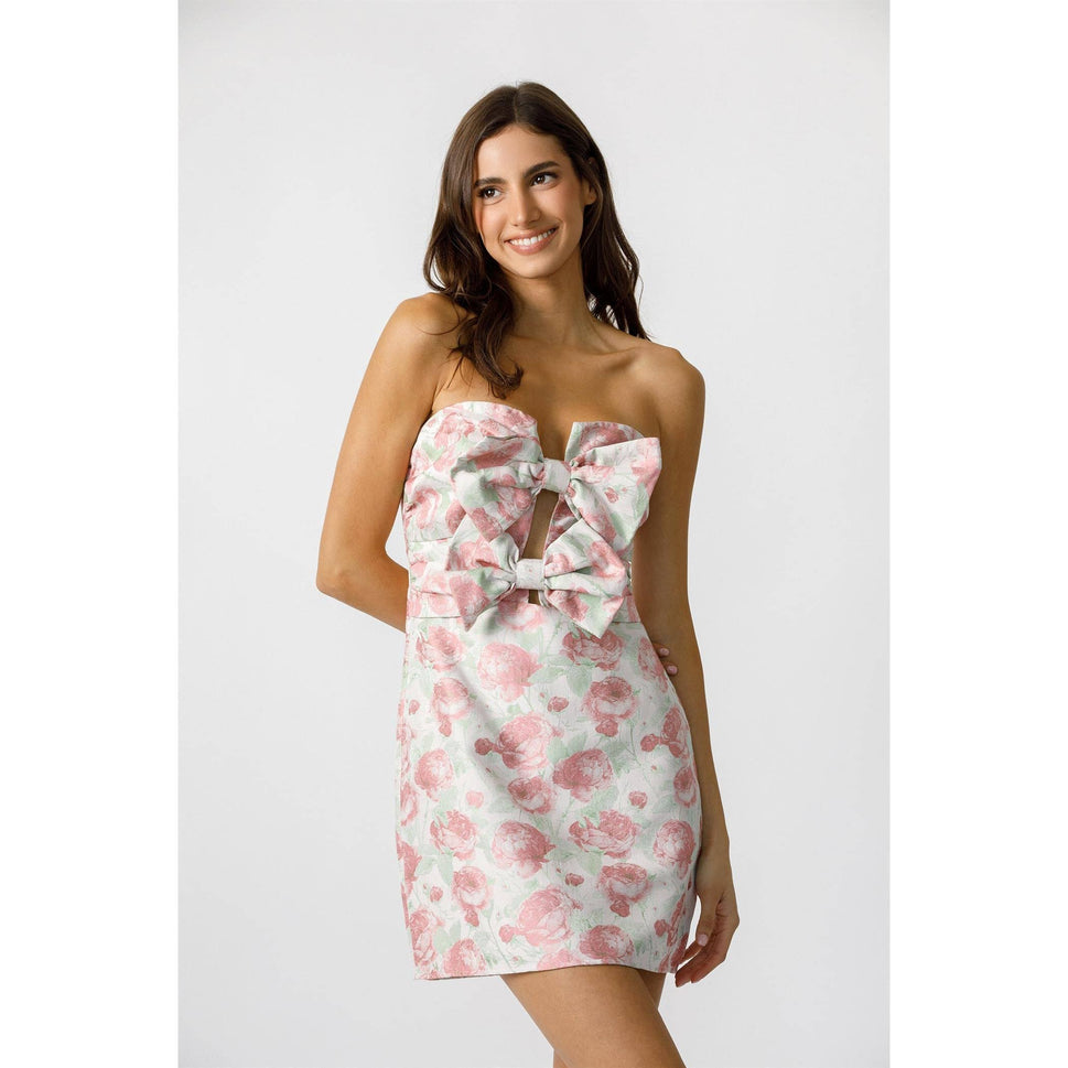 PINK FLORALMINI DRESS