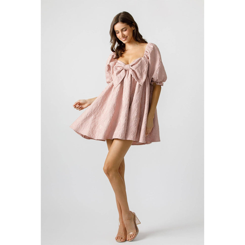 PINK ROSE BABYDOLL MINI DRESS
