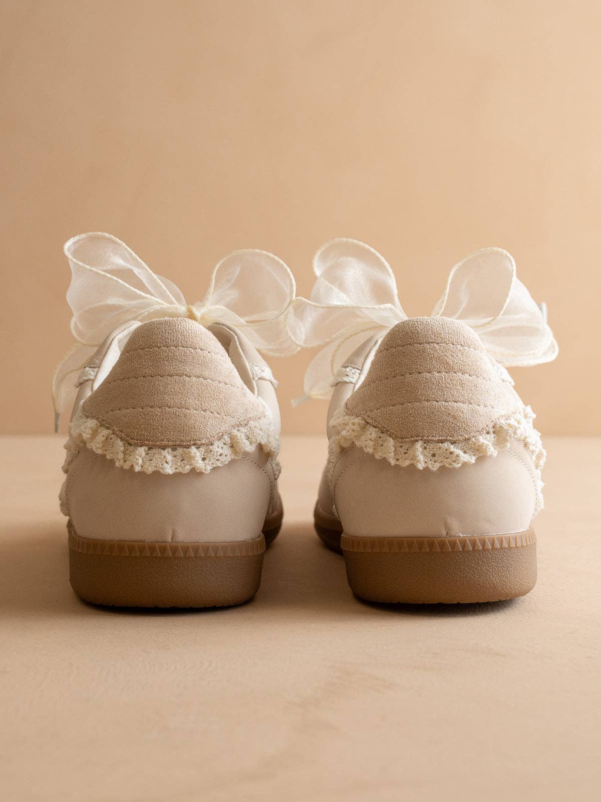 The April | Lace-Trimmed Retro Sneaker