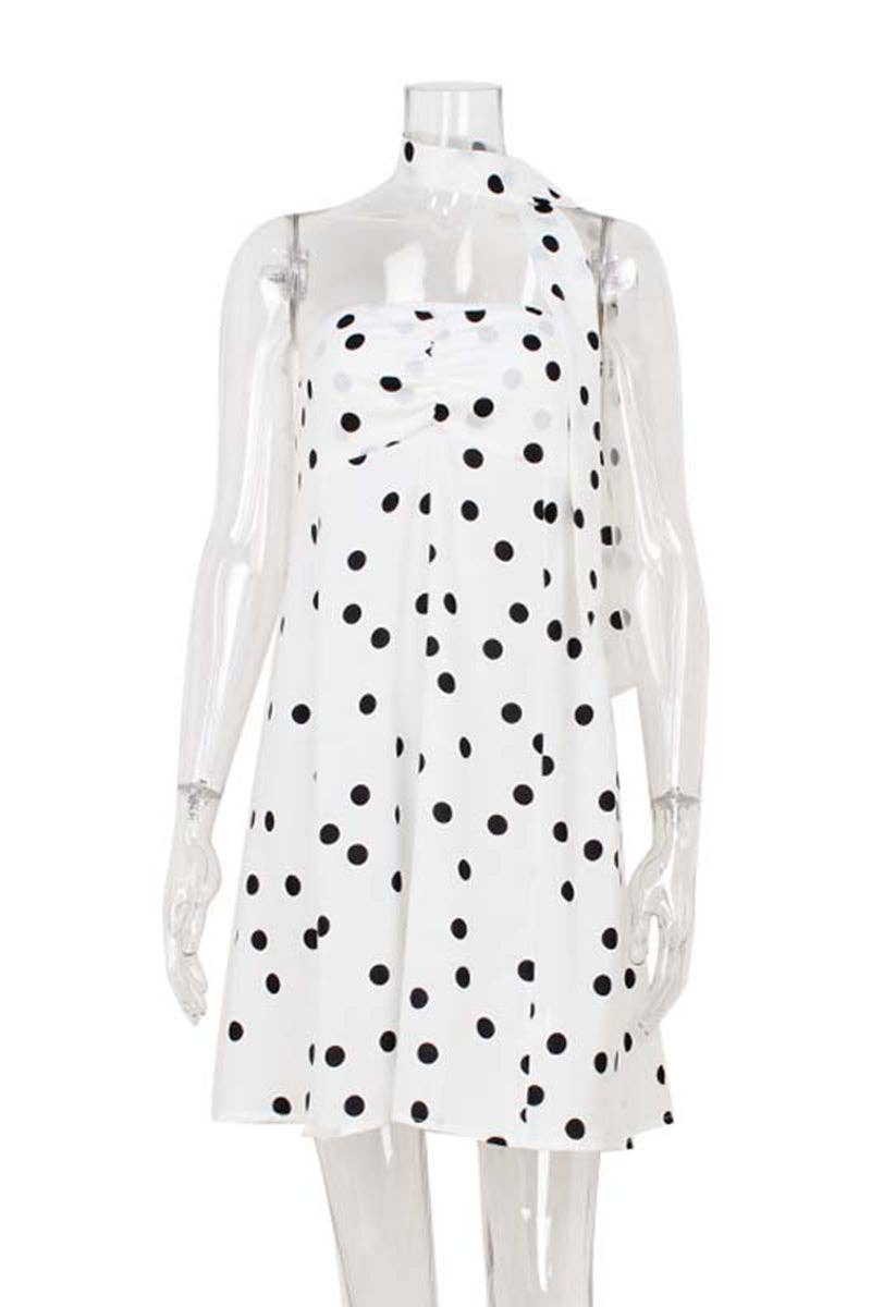 *Polka Dot Swing Dress: White