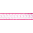 Switch 2 1/2" Wired Dupioni Ribbon | Pink Bows on White w/ Pink Backing | 10 Yard Roll 2 image
