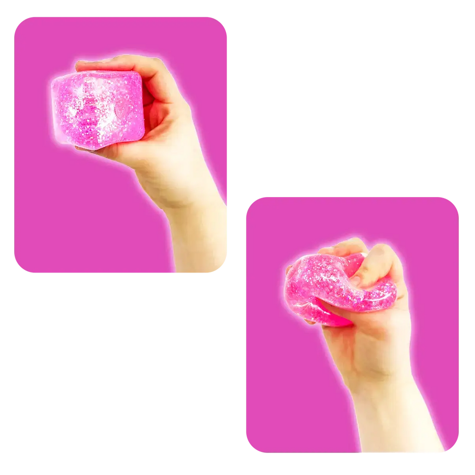 Fun Doh Squish & Squeeze Sparkle Cube Fidget Toy- 12/Display: Wholesale Price